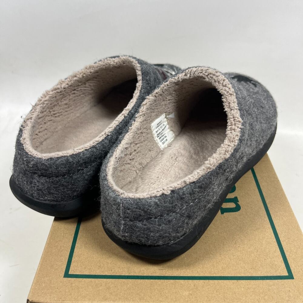 LL BEAN Slippers Womens 6 Medium B Daybreak Scuffs Motif Raccoon Mule Gray - Picture 7 of 12